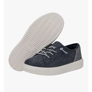 Hey Dude Cody Youth Craft Linen Navy Slip On Shoes Size 13 NWOT